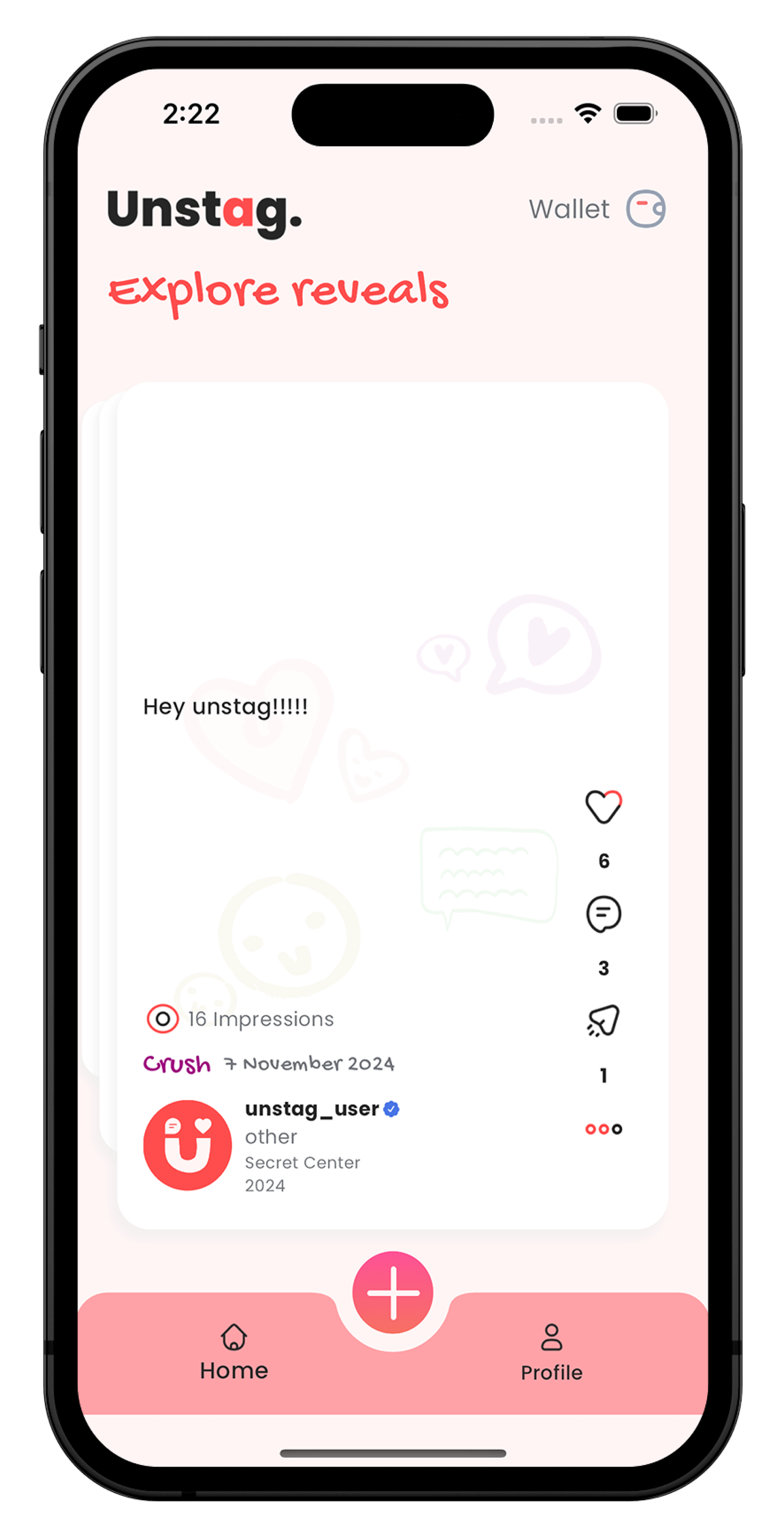 Unstag feed screen
